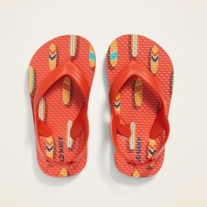 NWT Old Navy Boys Orange Surf Boards Flip Flops 8